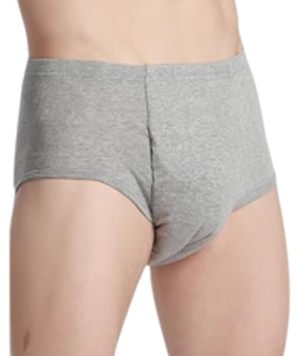 CSGTUO Waschbarer Inkontinenz Slip Hosen für Männer Frauen Senioren mit Saugeinlage Baumwolle Ältere Menschen Erwachsene Windelhosen Herren Windeln Männer Frauen Behinderte Pflege,2XL,Grey