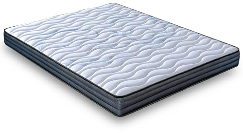 LUXIABED Colchon 90x190 Viscoelastica Dual: Caras Diferenciadas. Confort + Firmeza Media MemorySens. Higiénico y Transpirable. Individual Color Gris. Modelo Fantasy Altura 10 cm