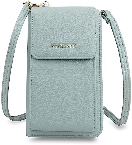 Frentree Kleine Damen Umhängetasche Cross-Body Handtasche mit vielen Fächern, Geldbörse Portemonnaie mit Rundum-Reißverschluss, Handytasche Tasche