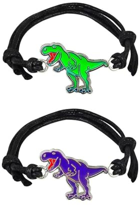 HDGSAFD Pulseras De Dinosaurios, Pulseras Para Niños, Pulseras Coordinadas En Color, Pulseras De Amistad, Pulseras Ajustables, Joyas De Dinosaurios Para Niños Y Niñas