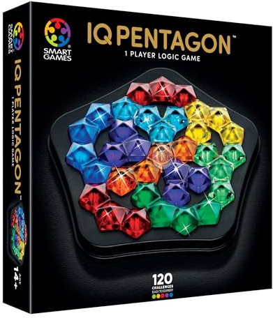 SmartGames - IQ Deluxe Pentagon, Puzzle Game with 120 Challenges, Ages 14+