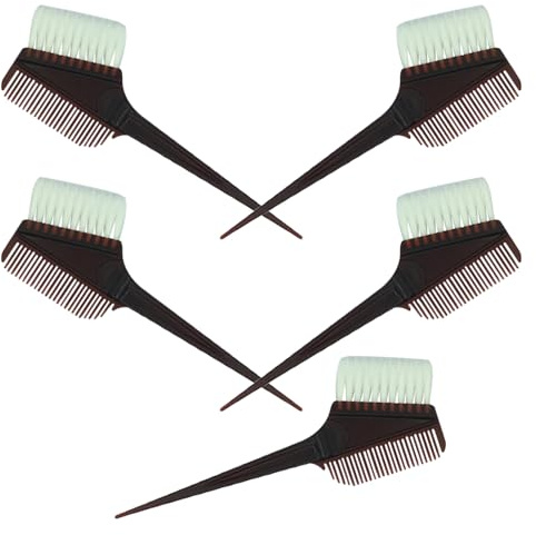 PRETYZOOM Kit Tintura Chioma 5 Pezzi Pennello, Pettine Da Parrucchiere e Ciotola Per Colorazione Fai Da Te, Accessori Pratici Per Saloni Professionali e Uso Domestico
