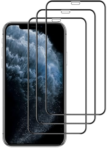 3 st härdat glas för iPhone 11Pro, iPhone XS, iPhone X, skärmskyddsfilm skärmskydd HD resistent mot repor utan bubblor hårdhet 9H High Definition Glass 5,8 svart kant