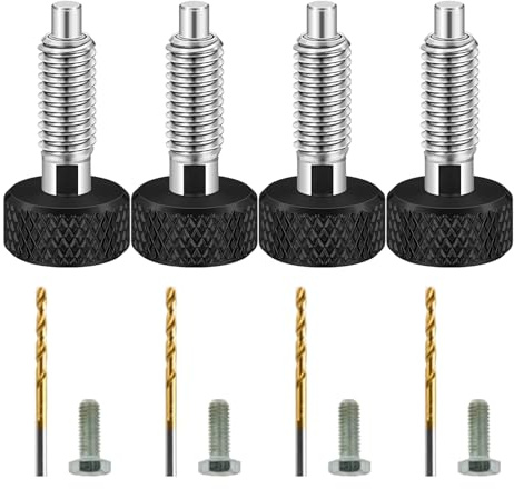 4 perni filettati a sgancio rapido con robusto stantuffo a molla in acciaio inox per rollare cassette degli attrezzi e attrezzature, perno di bloccaggio in acciaio inossidabile