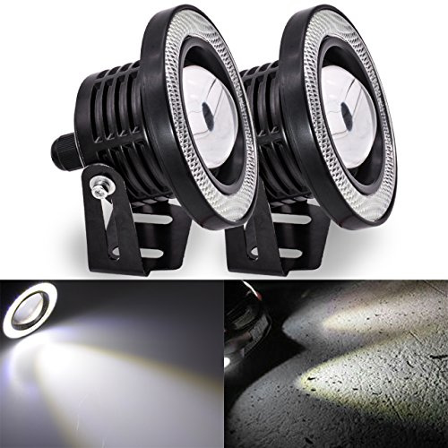 KATUR 2 st högeffekt 3 tum projektor universal vit LED dimljus vit COB gloria ängel ögon ringar DRL körlampor glödlampor