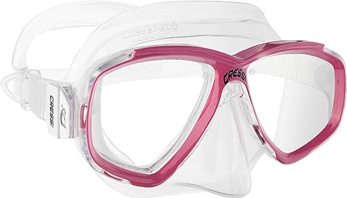 CRESSI Perla Mask Clear/Pink - Einzelne Maske zum Tauchen und Schnorcheln, Transparent/Rosa, Einheitsgröße, Erwachsene
