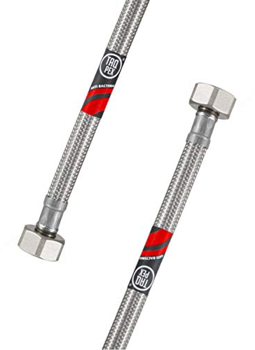 DVGW geprüfter Flexschlauch 3/8 ÜM x 3/8 ÜM Wasseranschluss-Anschlussschlauch Verlängerung PEX Wasserhahn-Schlauch inkl Dichtungen. Eckventil Schlauch Schlauchverlängerung Wasserhahn (Länge: 1000mm)