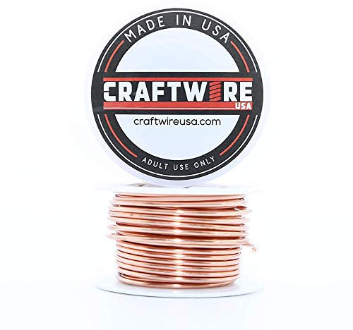 Craftwire USA Solid Bare Copper Wire Round, Bright, Dead Soft, 28 Feet, 5OZ 14 Gauge (Choose 10 to 30 ga.)