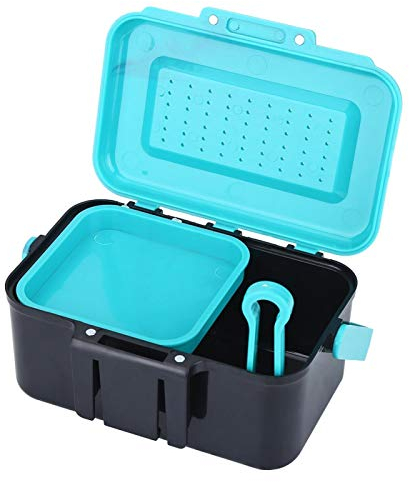fasient1 Fishing Live Bait Box, ABS Kunststoff Wurm Aufbewahrungsbehälter, Fishing Bait Holder Box Wurm Regenwurm Köder Aufbewahrungskoffer Angelzubehör für Angelfreunde