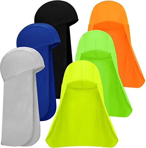 Sintege 6 Pieces Hard Hat Sun Shade Cooling Skull Cap Sun Neck Protector Quick Dry Neck Shade for Women Men(Assorted Color)