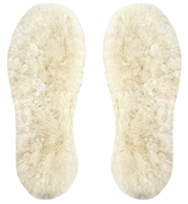Sheepskin Insoles - Thick Warm Wool Insoles for Men & Women, Replacement for Shoes, Boots & Slippers