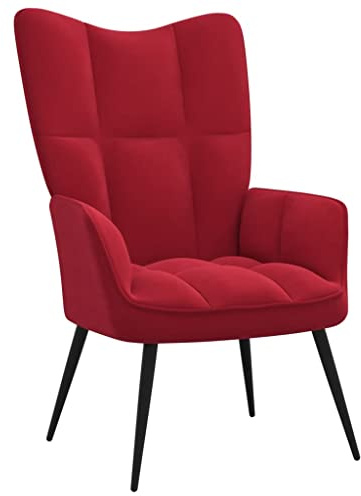 ZQQLVOO Divano singolo Sedia TV Sedia Poltrona Relax Rosso Vino in Velluto Sedile ergonomico Adatta alla camera da letto, al soggiorno 61 x 70 x 96.5 cm
