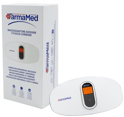 FarmaMed Masajeador Abdominal y Lumbar, cinturón Abdominal, 4 Modos de Masaje, 16 Niveles de Intensidad, 4 Niveles de Calentamiento, Temporizador de hasta 30 Minutos
