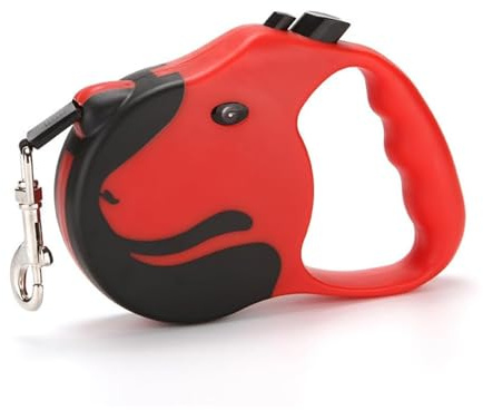 Guinzaglio Retrattile per Cani, Guinzaglio per Cani Allungabile, Guinzaglio Esteso Senza Grovigli a 360°, con Impugnatura Antiscivolo e Pulsante di Arresto Rapido, Per Cani Taglia Grande, Media, 5M