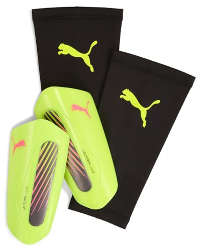 PUMA ULTRA Light Sleeve, Protège-tibias Unisexe, Yellow Alert-Puma Aged Silver, S - 030989