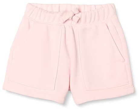 Amazon Essentials Pantalones Cortos de Rizo francés con Bolsillos de Parche para niña, Rosa Claro, 5-6 años