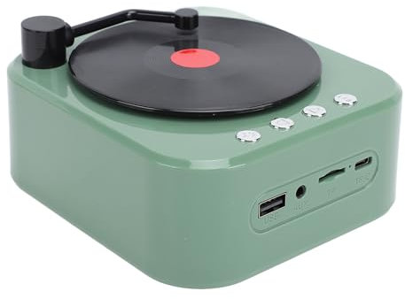 Haut-Parleur Tourne-Disque Portable avec Son Stéréo HiFi et Micro Unique pour la Maison, la Chambre, Le Bureau – e Couleur, 3 Modes – pour Les Amoureux (Double Micro)