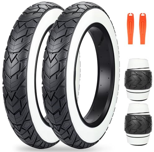 ZUKKA ETRTO 98-406 MTB-däck 20 x 4,0 tum, tjocka hopfällbara spår, terrängdäck, vit vägg