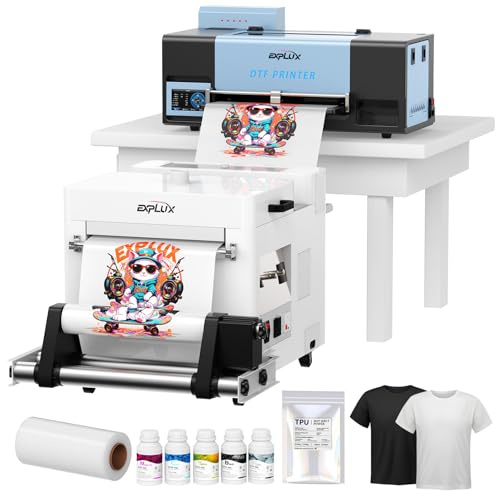 EXPLUX A3Pro Max XP600 DTF Printer,2X Faster Than L1800/L805, Anti-Clogging Design+Auto Clean, Foldable 5 Touchscreen, Multi-Material Compatible, 2-Year Free Ink Supply