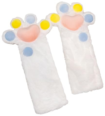 Guantes De Pata De Gato – Manoplas De Vestir De Invierno De Felpa, Ropa De Mano Suave Con Patas De Dedo Completo | Accesorio De Disfraz Acolchado Y Para Adolescentes Y Adultos, Fiestas De Dis
