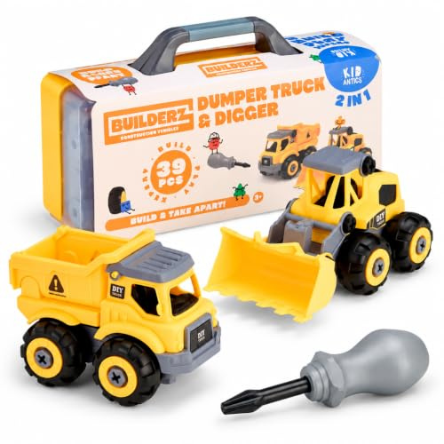 Builderz Fire Truck Toy Vehicle - Kids Rescue Truck for Ages 3+ | Bright red fire engine; rescue vehicle toy; ideal toddler and preschool boys toy; sparks imaginative rescue play