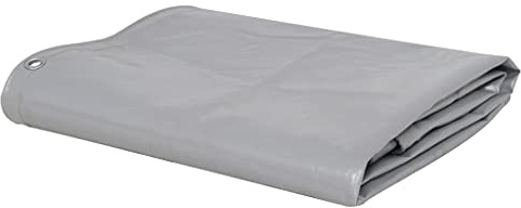 vidaXL Telone 650 g/m² Resistente all'Acqua Anti UV Antistrappo con Occhielli in Metallo Incerato Rivestimento PVC Telo Protezione 5x6 m Grigio