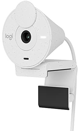 Logitech Brio 300 Full HD Webcam with Privacy Shutter, Noise Reduction Microphone, USB-C, certified for Zoom, Microsoft Teams, Google Meet, Auto Light Correction - Off White