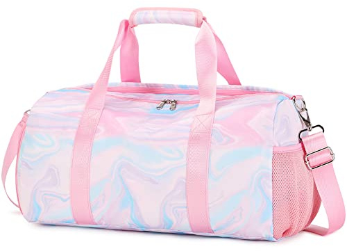 Bolsa de Viaje Niña Bolsa de Deporte Chica Bolsas de Baile Niña Mujer Bolsa de Gimnasia,Bolsa de Viaje con Bolsillo Impermeable y Compartimento Zapatos,para Gimnasia,Natación, Lección de Tenis