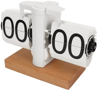 ruixin Orologio digitale automatico a ribalta, stile minimalista, vintage, orologio da tavolo creativo e minimalista, orologio automatico per girare la pagina, 24 ore, decorazione retrò per soggiorno