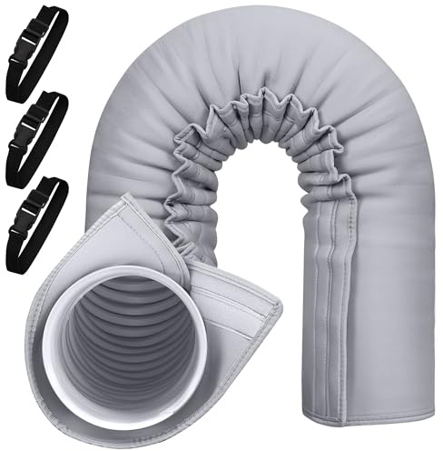 Funda aislante portátil para manguera de aire acondicionado, se adapta a mangueras de escape de 5 y 5.9 pulgadas de diámetro, cubierta de ventilación de conducto de mangueras aisladas, fácil de