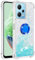 Bnvdfre Funda para Xiaomi Redmi Note 14 4G, funda con purpurina 3D Bling Sparkle Arenas movedizas fluidas TPU con anillo giratorio soporte resistente a los golpes – Silver Blue Star