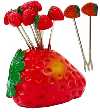 Weqizuerqi Tenedor Para Fruta - Tenedores Bonitos Acero Inoxidable - 10 Piezas Reutilizables Utensilios de Cocina con Soporte para Postres y Ensaladas