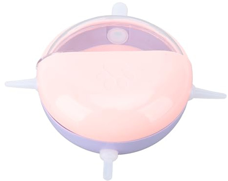 Fdit Bol d'alimentation en Lait pour Chaton, Polyvalent, Multi-tétines, en Plastique, Facile à Nettoyer, pour Petits Animaux de Compagnie (Rose)