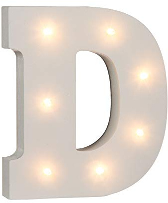 Out of the blue, Lettera luminosa, D, in legno, con 7 LED