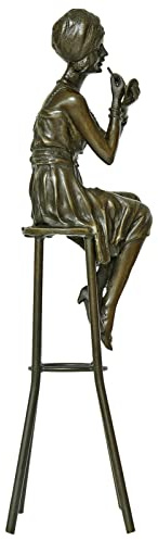 Scultura in bronzo figura in bronzo donna dopo Chiparus replica stile antico