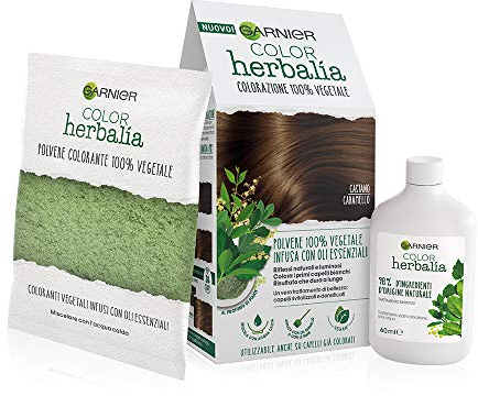 Garnier Color Herbalia Colorazione Permanente per Capelli 100% Vegetale, Riflessi Naturali e Luminosi, Capelli Rivitalizzati e Densificati, Castano Caramello