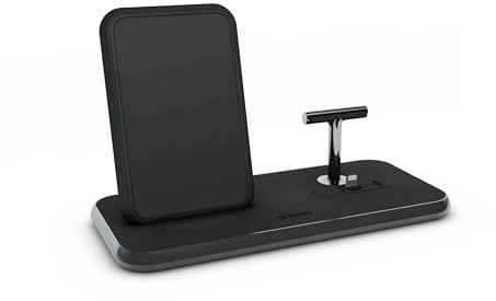 Stand+Dock Aluminium Wireless Charger - Black