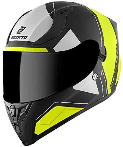 Bogotto V128 Strada Helm, schwarz matt/gelb, XL