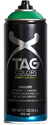 TAG Colors - G400A017 Vernice Spray per Graffiti SHENRON GREEN 400 ml, 1 Bomboletta Professionale per Writers e Street Artists, Smalto Full Coverage a Lunga Tenuta, Finitura Opaca, 100% Made in Italy