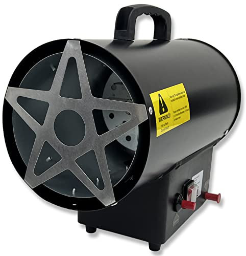 Powerstar Electrical New Propane LPG Gas Space Heater Electric Fan Assisted Powerful Workshop Warmer 3, 15, 20 & 30Kw (15kw), Yellow