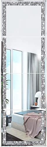 Meetart Ganzkörper-Wandspiegel in voller Länge, Kristall-Crush-Diamant-Wandspiegel, 35,6 x 27,9 cm, 4 Stück, rahmenloser Make-up-Spiegel aus Glas für Heimdekoration, Raumdekoration, Wanddekoration.