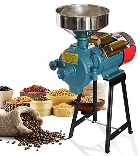 NAIZEA Electric Grain Mill 3000W - Wet Dry Cereals Grinder, Corn Mill, Heavy Duty Commercial Grain Grinder Machine, Wheat Feed Flour Mill With Funnel