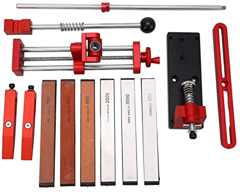 Kadimendium Afilador de Cuchillos Ajustable con Rotación de 360 Drgree Diseño de ángulo Fijo Sacapuntas de Cuchillo de Chef de Cocina con 6 Piedras de Afilar