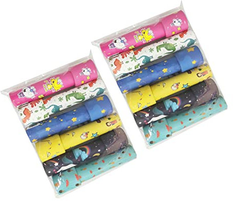 Dilwe Kaleidoskop, 12 Stück Kaleidoskop Tragbares Buntes Retro-klassisches Pädagogisches Drehbares Kaleidoskop-Spielzeug für Kinder