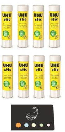 Lot De 8 Tubes De Colle Blanche 8.2g Par Tube + 1 Index Adhésif Blumie (8 Colles)