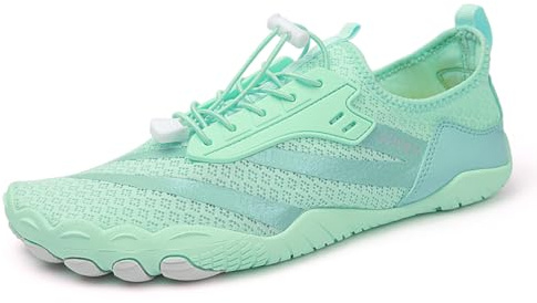 AUXDIQ Zapatos de Agua Hombre Mujer Escarpines Deportes Acuáticos Zapatos de Playa Surf Escarpines de Baño Barefoot Zapatillas, Verde, 37 EU