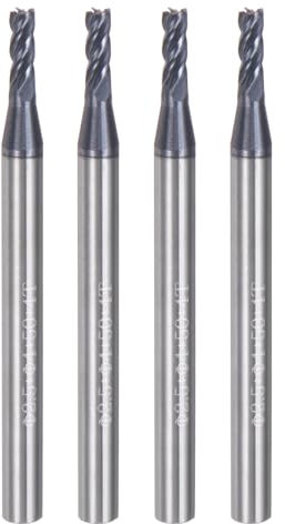 sourcing map 4pcs 2.5mm Dia 4mm Shank Square Nose End Mill 4 Flutes HRC45 Carbide AlTiN Coated CNC Router Bits Cutter Tools for End Milling CNC Machining