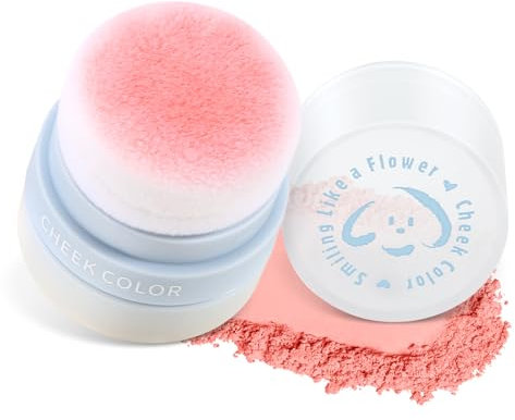 Boobeen Powder Blush für Wangen, Air Cushion Matte Blush, natürliche hochpigmentierte Blush Makeup leicht zu mischen, lose Blush kompakt lang anhaltende