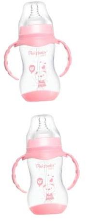 KOMBIUDA 2 Stk Nuckelflasche Saugflaschen für Neugeborene gestillte Babyflasche Stillflasche für Haustiere milch flasche milchkocher Tasse für Kleinkinder Babymilchflasche pp Rosa