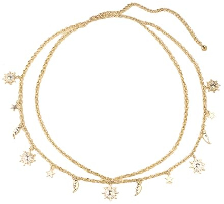 Magkedja, Kedja Bälte Midje Kedja Bälte Silver Kedja Bälte Body Chain Smycken för kvinnor och flickor Jeansklänningar